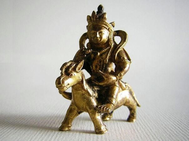微型鎏金铜佛像悉达多 - (4434）